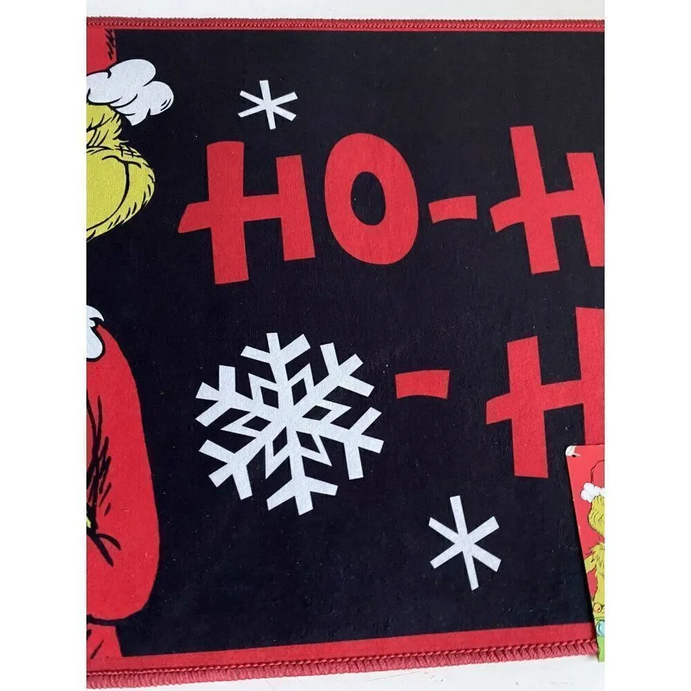 Dr. Seuss The Grinch HO HO HO Washable Accent Rug 20 X 32” Christmas Holiday NEW